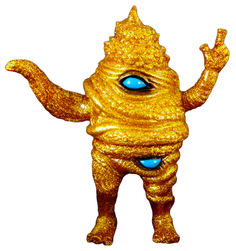 Paul Kaiju Unchiman Scarab Gold Lame Glitter Sofubi
