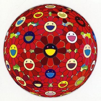 Takashi Murakami Flowerball 3D Red Cliff Sculpture 2013