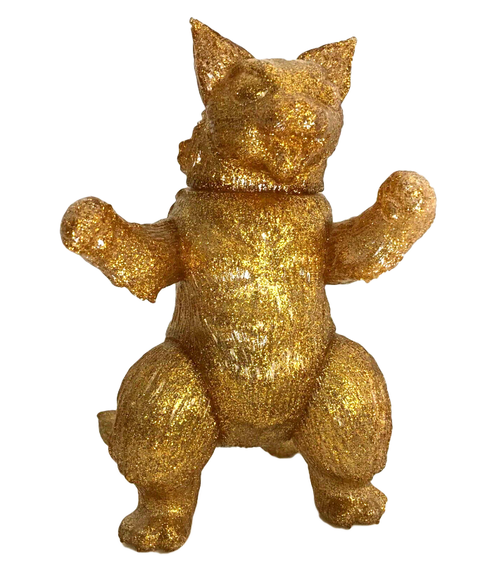 MaxToy King Negora Kaiju Cat Sofubi Gold Glitter