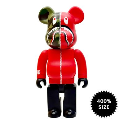 Medicom Be@rbrick BAPE Play 1st Camo Shark 400% Black