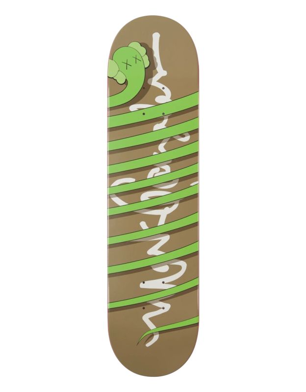 KAWS x Krooked Bendy Skateboard Deck Green 2004