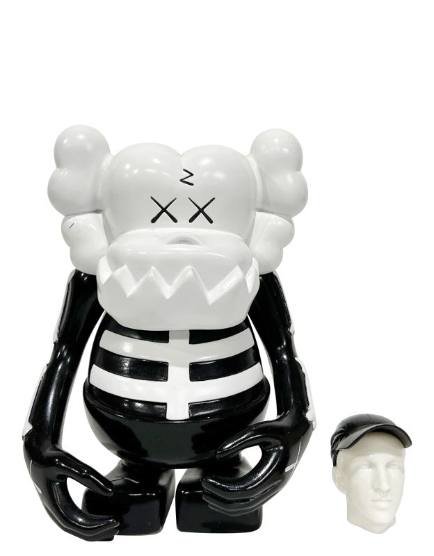 KAWS x Bounty Hunter Skull Kun Black and White 2006