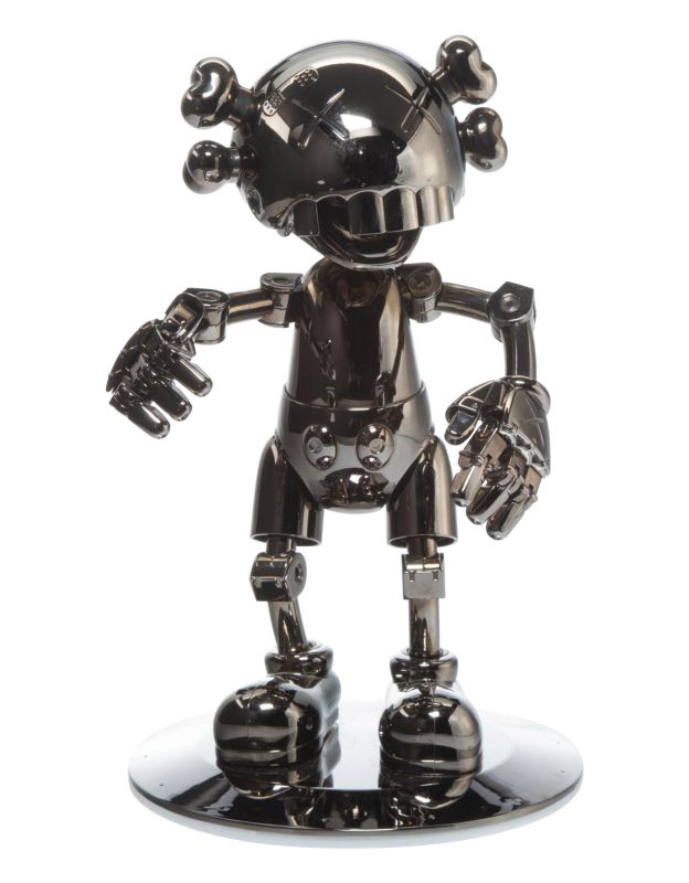 KAWS x Hajime Sorayama No Future Companion Black Chrome 2008