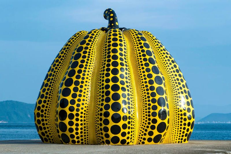 Yayoi Kusama Pumpkin Black Dotted Bronze Mini