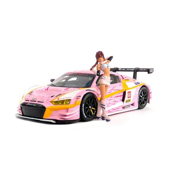 Evangelion Shin Gekijouban - EVA-08 - Makinami Mari Illustrious - Audi R8 LMS Eva RT Production Model Custom Type-08 X Works R8 w/Mari Makinami Figure - 1/64 (Pop Race)