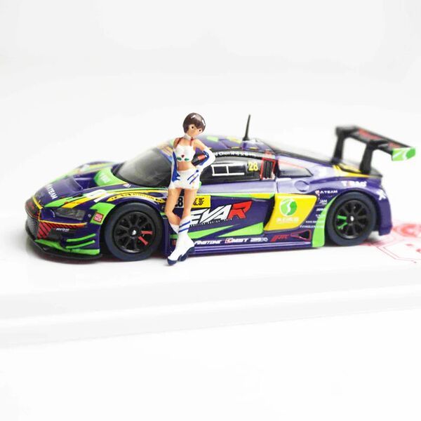 Evangelion Shin Gekijouban - Ayanami Rei - EVA-01 - Audi R8 LMS Eva RT Test Type-01 TSRT R8 Macau GT Cup 2020 David Chen w/Rei Ayanami Race Queen Figure - 1/64 (Pop Race)
