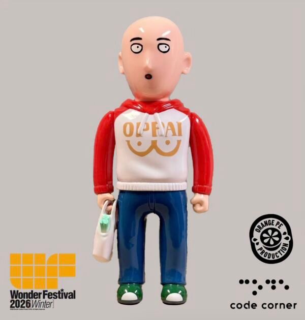One Punch Man - Saitama - Doujin Figure - Sofubi Figure - OPPAI bākā ver (Code Corner BKK, Orange Pe Production)